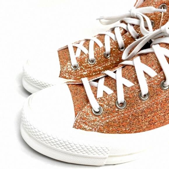 Converse CTAS Lift Platform High Top Gold Women 570984C Sneakers Size Canvas - Picture 6 of 10